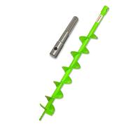 WERHE Barrena de Tierra con SDS Max Inserción, Ø 100 mm, Largo 81 cm | para martillo perforador, doble eje para mejor rendimiento de perforación, punta robusta, ideal para colocación de postes