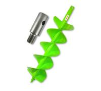 WERHE Barrena para tierra 200 mm con adaptador M14 - Doble hélice robusta de acero para plantación de árboles y construcción de cercas - Punta precisa de carburo para taladros