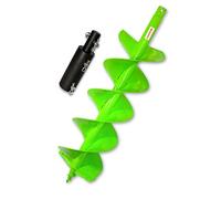 WERHE Barrena para tierra 250 mm con doble hélice - Barrena robusta de acero para perforación de postes y pozos - Compatible con Makita Hitachi - Para profesionales y aficionados al bricolaje