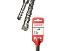 WERHE Broca para Hormigón SDS Max Ø 32 mm, 460 mm, 4 Filos, Para Hormigón | punta de carburo, largo de trabajo 400 mm, peso 1,3 kg, doble espiral, bajas vibraciones, apto para martillos perforadores