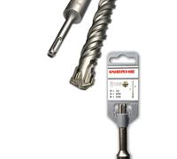 WERHE Broca para Hormigón SDS Plus 32x600 mm Broca para Martillo de Carburo | filo cuádruple en cruz soldado, doble espiral, largo de trabajo 540 mm, para mampostería, piedra y revoque