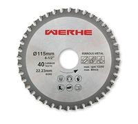 WERHE hoja de sierra circular 125 mm con 40 dientes - universal para madera, aluminio, plástico y metales no ferrosos - cortes finos precisos con dientes de metal duro - agujero 22,23 mm