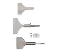 WERHE Juego de Cinceles Espátula SDS Plus | para azulejos, revoque, adhesivo, restos de hormigón, largo del soporte 170 mm, cuchilla adicional ancha 75 x 180 mm