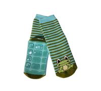Weri Spezials - Calcetines para niños de peluche con ABS, color: azul-verde, "Rana" azul claro 24 meses