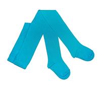 Weri Spezials Leotardos de punto fino para bebés y niños, de algodón, lisos, azul azur, 74 cm