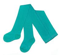 Weri Spezials Leotardos de punto fino para bebés y niños, de algodón, lisos, azul verdoso, 62 cm