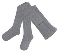 Weri Spezials Leotardos para mujer, diseño trenzado, algodón ecológico con entrepierna cómoda. Grau Bergstrümpfe 36-38