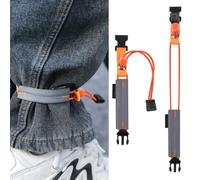 WERIGONI Confezione da 2 clip elastiche per pantaloncini da ciclismo, clip riflettenti, passanti regolabili per gambe, clip per pantaloni da ciclismo, arancione