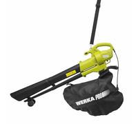 WERKA PRO Aspiradora sopladora trituradora 3500w | Ergonómico, resistente, duradero, uso en jardín y exterior, 2 velocidades, bolsa colector 35L, fuente de alimentación 220-240