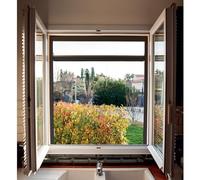 WERKA PRO Mosquitera Enrollable para Ventana de Aluminio Gris Antracita 100 x 160 cm