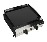 WERKA PRO Plancha a Gas de 2 quemadores | Metal, inoxidable, extraíble, uso en jardín y exterior, camping, cocina, 4,8 kw, superficie de cocción 40 x 34 cm