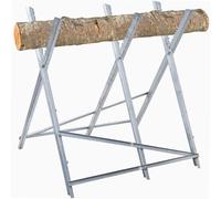 WERKA PRO Soporte de leña de Metal con 3 Patas | Acero galvanizado, madera, durable, plegable, uso garaje y taller, mordazas dentadas para bloqueo, capacidad 150 kg