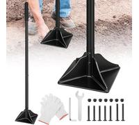 WERKTHOR Machacador de suelo de acero desmontable, 122 cm de alto, con placa base de 20 x 20 cm, apisonador manual para compactar con mango de goma