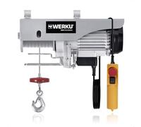 Werku WK400220, Polipasto Cable, Calidad Profesional, Carga MAX 600 kg, Potencia 1050 W, Protección IP54, Altura MAX 22 m