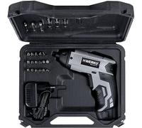 Werku WK400270, Atornillador Inalámbrico, Calidad Profesional, Par 5 Nm Máx, Potencia 3.6 V y 2 Ah, Batería Li-Ion, Sistema Luz LED Visión, Incluye 23 Puntas/Brocas y Maletín Transporte