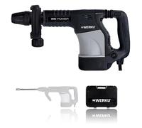 Werku WK400610, Martillo Demoledor, Calidad Profesional, Potencia 1200 W, Energía Impacto 14 J, Portabrocas SDS-Max, Sistema Antivibración, Incluye Maletín y Cincel