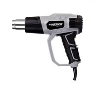 Werku WK402060, Pistola Aire Caliente, Calidad Profesional, Potencia 2000 W, Control Temperatura 350-600ºC, Control Aire 300-500 LPM, Incluye Maletín y Accesorios