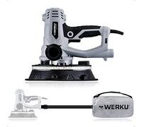Werku WK403250, Lijadora Circular Paredes, Calidad Profesional, Potencia 1200 W, Disco 225 mm, Sistema Luz LED Visión, Incluye Disco Lijado y Manguera Aspiración