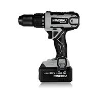 Werku WK403400+WK403470+WK403480, Taladro Atornillador-Percutor Inalámbrico, Calidad Profesional, Potencia 20 V y 4 Ah, Batería Li-Ion, Portabrocas Automático Metálico, Incluye Batería y Cargador