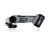 Werku WK403410+WK403470+WK403480, Amoladora Ángulo Inalámbrica, Calidad Profesional, Potencia 20 V y 4 Ah, Batería Li-Ion, Disco 125 mm, Incluye Mango Auxiliar, Incluye Batería y Cargador