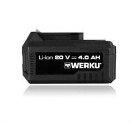 Werku WK403470, Batería Recargable, Calidad Profesional, Potencia 20 V MAX, Capacidad 4 Ah, Tecnología Li-Ion, Microchip Gestión Inteligente, Indicador LED Carga