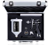 Werku WK500470, Pistola Pintar Gravedad Neumática, Calidad Profesional, Boquillas 1.3-1.5 mm, Depósito 600 ml, Sistema HVLP-III, Especial Barnices, Esmaltes, Viscosidades Bajas/Medias