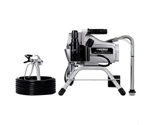 Werku WK500900, Equipo Eléctrico Airless, Calidad Profesional, Potencia 700 W, Caudal 1.8 LPM, Incluye Pistola Pintar, Manguera y Depósito Antigoteo Extraíble
