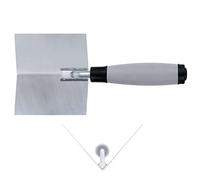 Werku WK602340, Espátula Ángulos Interiores, Calidad Profesional, Ancho 100 mm, Alto 90 mm, Grosor 0.5 mm, Cuchilla de Acero Inoxidable, Mango Ergonómico y Antideslizante