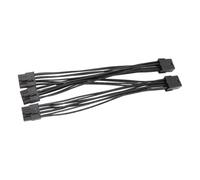 WERKWEN Cableado de alimentación de gráficos internos | Cable adaptador PCIe de dos fuentes de triple salida, arnés negro de 22 cm, cobre estañado de 18 AWG para enrutamiento