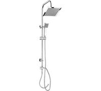 Werkzeyt SA330103 Carbalo - Sistema de ducha (alcachofa cuadrada y alcachofa de mano, función antical, incluye tubo ascendente