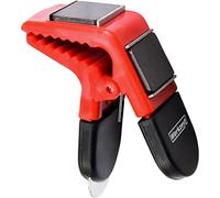 Werkzeyt Soporte magnético para pinceles, con dos imanes, práctico clip para fijar, abrelatas de pintura integrado, para trabajos limpios, color negro y rojo, clip para pinceles, soporte para brochas