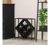 WERNBUPS Botellero de madera para vino con aspecto de roble negro, 51 x 18 x 52,5 cm, moderno botellero para cocina y comedor, diseño que ahorra espacio con mucho espacio de almacenamiento