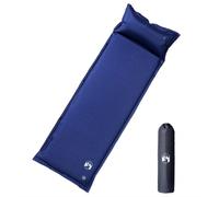 WERNBUPS Colchoneta autoinflable con cojín azul marino | Espuma viscoelástica con revestimiento de PVC, impermeable, ampliable, incluye bolsa de transporte
