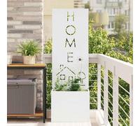 WERNBUPS Lona de privacidad para jardín (50 x 32 x 150 cm), color blanco | Construcción de acero resistente, superficie mate, inserciones decorativas, fácil montaje, para uso en exteriores