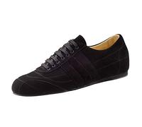 Werner Kern Cortino 28060 - Zapatillas de danza para hombre, piel de ante negro, ancho normal, tacón suave de 1,5 cm, fabricado en Italia, Negro , 48 2/3 EU