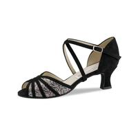 Werner Kern Ellie - Zapatos de baile para mujer (piel de ante negro/brocado, multicolor, tacón de 5,5 cm, fabricado en Italia), Negro Multicolor, 35 1/3 EU