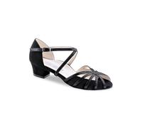 Werner Kern Rikke - Zapatos de baile para mujer (piel de gamuza/Stella negra) - Normal - tacón de bloque de 3,5 cm - Fabricado en Italia, Negro , 39 1/3 EU