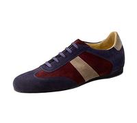 Werner Kern Zapatillas de Baile/Zapatos de Baile para Hombre 28061 - Ante Azul/Beige/Rojo - Ancho Normal - tacón Blando de 1 cm - Talla: UK 10,5