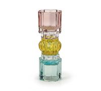 Werner Voss GmbH 1 soporte para velas de cristal, color rosa y naranja, varios colores
