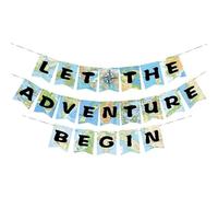 WERNNSAI Artículos Decoración de Fiesta Pancartas de Aventuras Bon Voyage Let The Adventure Begin Banner Bandera para Fiestas de Cumpleaños Baby Shower Graduación Jubilación Tema de Viajes Mundiales