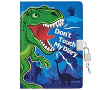 WERNNSAI Diario de Dinosaurio para Niños, Diarios Luminoso para Niños, Luminoso Diario de Secreto con Candado y Llaves, Cuaderno Escolar A5 con Líneas para Escribir y Dibujar, Cuaderno