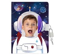 WERNNSAI Diario Infantil con Candado,Diarios Espacial para Niños, Diario Secreto con foto Personalizado, Cuaderno A5 para Escribir y Dibujar, Regalo para Niños de 6 a 12 Años