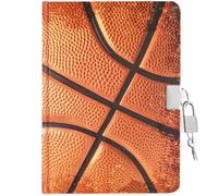 WERNNSAI Diario secreto de baloncesto para niños, diario luminoso para niños con cerradura y llave, cuaderno rayado A5 para escribir, dibujar, regalo de cumpleaños de Navidad para niños de 5 a 10 años