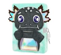 WERNNSAI Diario Secreto para Niños con Cerradura y Llaves - Cuaderno de Ajolote Felpa A5 con Líneas para Escribir y Dibujar - Regalo Cumpleaños Escolar