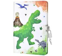 WERNNSAI Diario Secreto para Niños con Cerradura y Llaves - Cuaderno de Dinosaurio Luminoso A5 con Líneas para Escribir y Dibujar - Regalo Cumpleaños Escolar