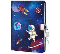 WERNNSAI Diario Secreto para Niños con Cerradura y Llaves - Cuaderno de Espacio Luminoso A5 con Líneas para Escribir y Dibujar - Regalo Cumpleaños o Vuelta al Cole