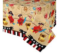 WERNNSAI Mantel Pirata - Pack de 2 con Mapa del Tesoro, Decoración para Fiestas Acuáticas Rectangular Infantil 137 x 274 cm