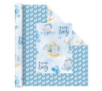WERNNSAI Papel de regalo de elefante bebé, 1 rollo de papel de regalo para bebé de 17 pulgadas x 33 pies