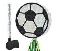 WERNNSAI Piñata con forma de balón de fútbol con vendaje y palo para niños y adolescentes, decoración para fiestas de cumpleaños, partidos de fútbol, celebraciones, despedidas de soltera