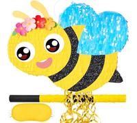 WERNNSAI Piñata de abejas - Insectos Piñata Juego de Fiesta Cumpleaños Infantiles Abejas Piñata Set con palo Ciego Cordón de tracción Decoración Fiesta de Cumpleaños Fiesta Escolar Jardín Fiesta Bebé
